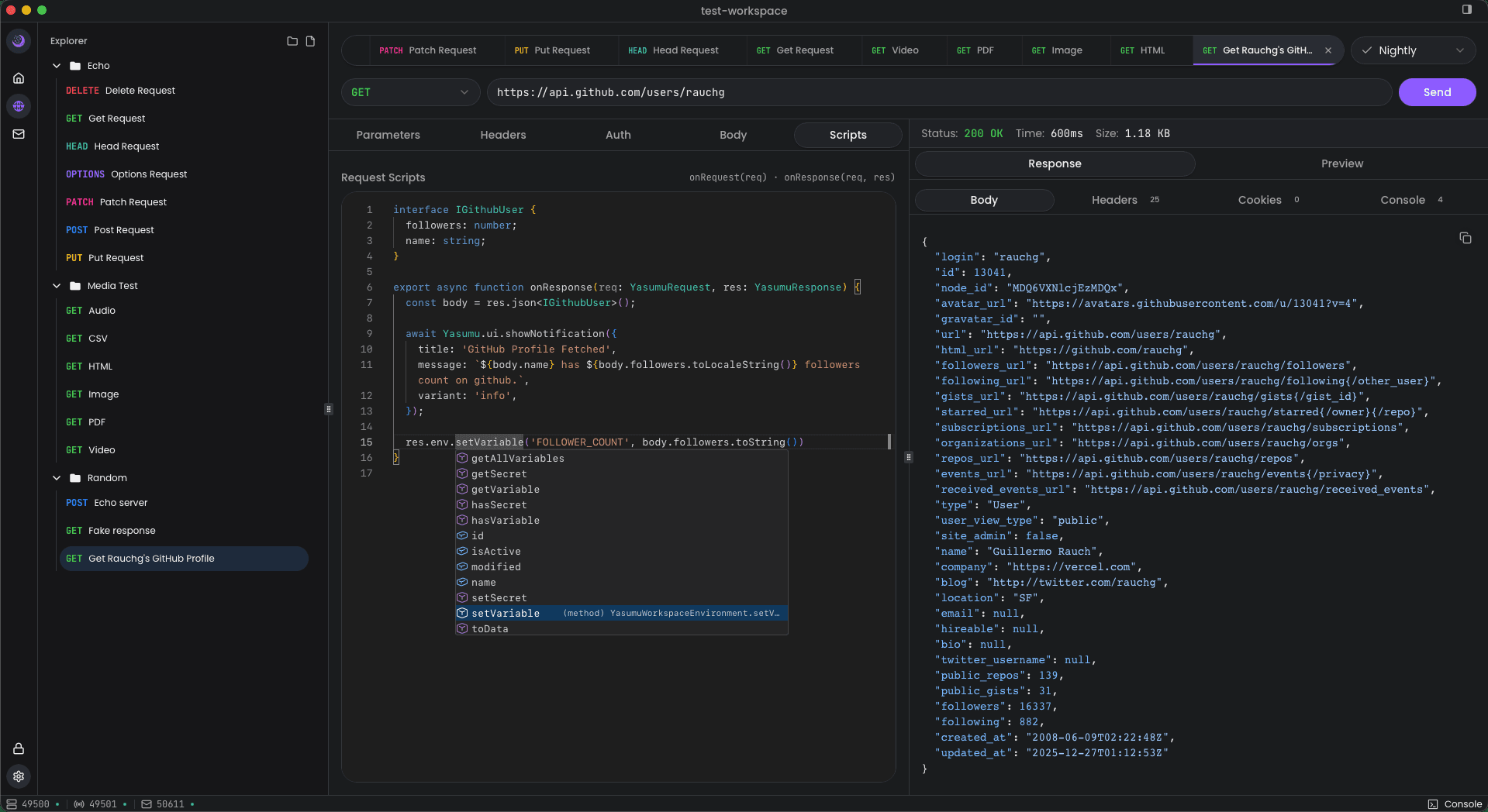 Scripts Tab