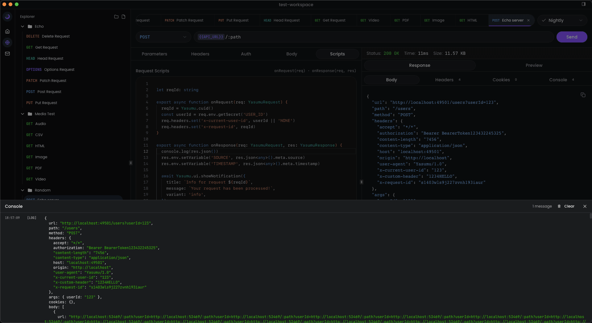 Console Output